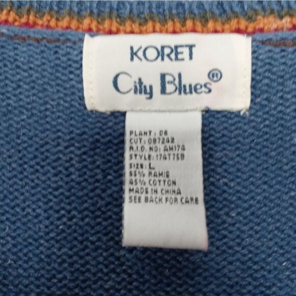 Vintage Koret City Blues knitted zip up vest size large - Picture 4 of 6